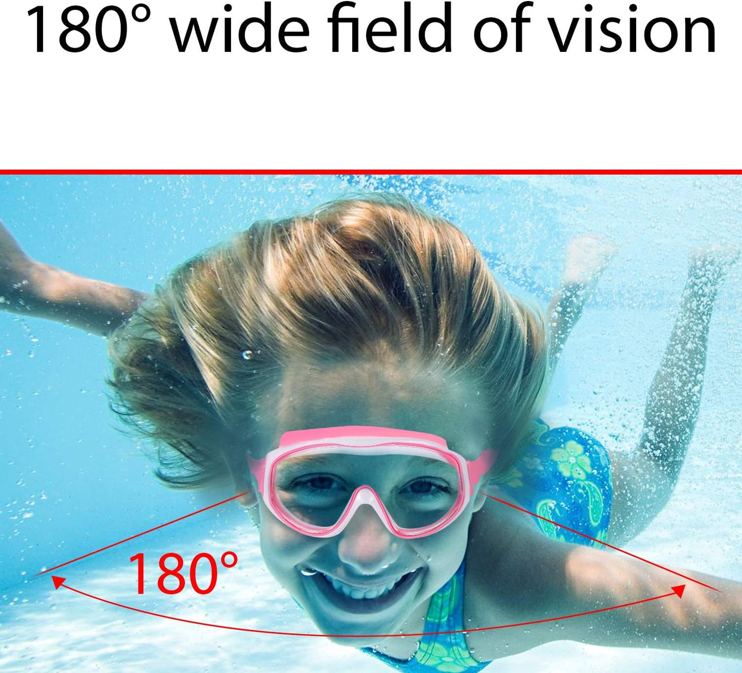 2 Pack Kids Swim Goggles, Swimming Glasses for Children from 3 to 15 Years Old Purple/Pink