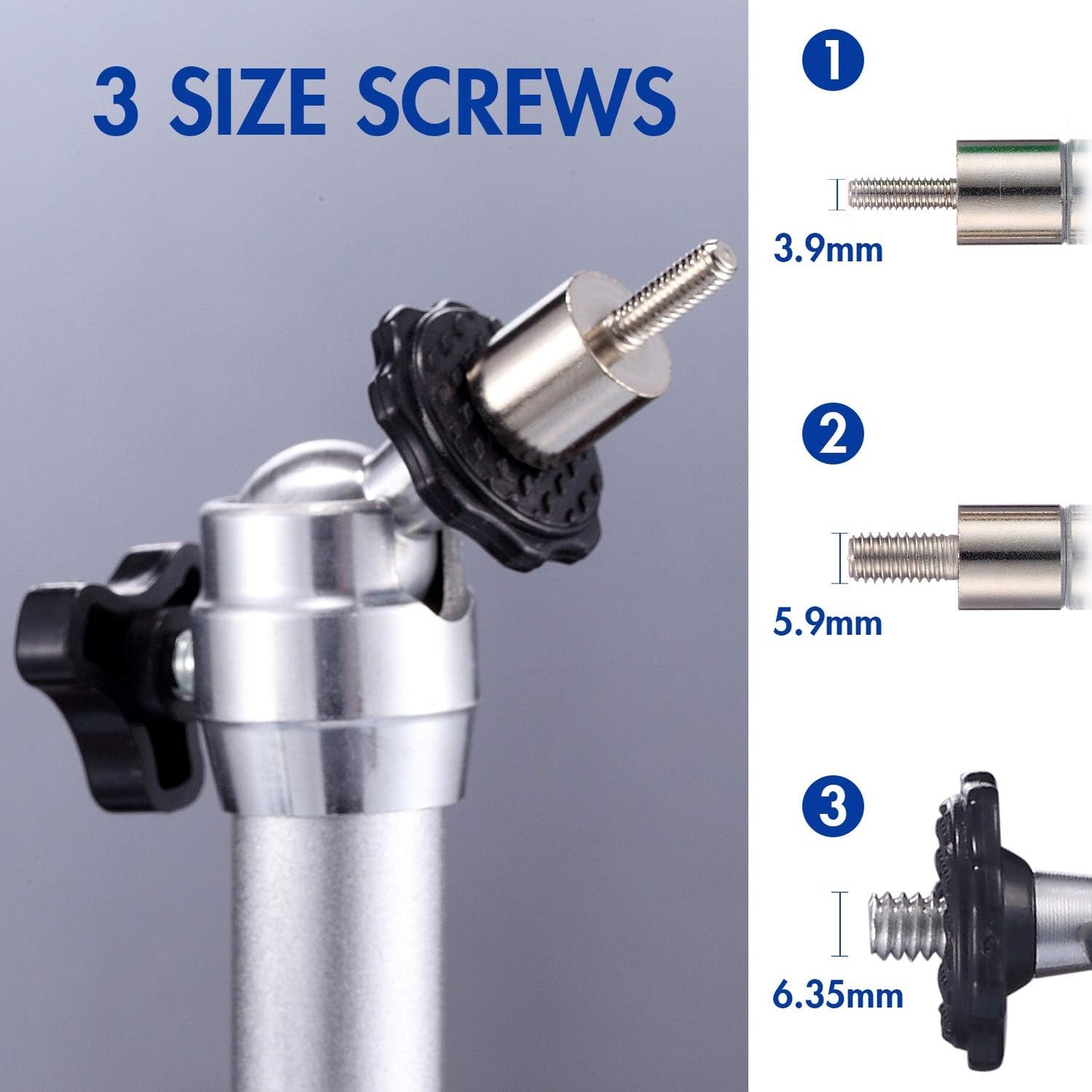 2 Pack Mini Ceiling Projector Mount Set, Adjustable Drop Wall Mounts Tubes with 360 Degrees Rotatable Heads, 3 Sizes of Mounting Heads and Screws Accessory