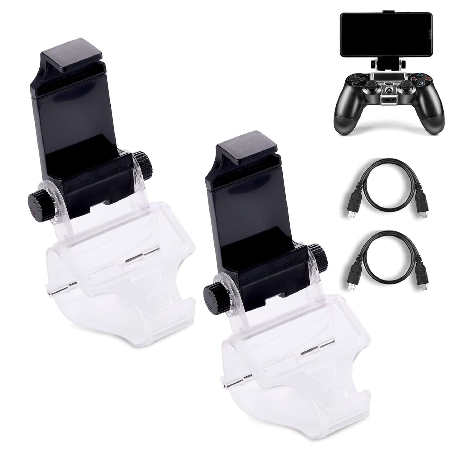 PS4 Controller Phone Clip, Slim Pro Grip for Android Smart Phone, 180 Degree Gaming Holder Mount Stand Bracket PlayStation 4 Game 6 in Samsung, Pixel, OnePlus