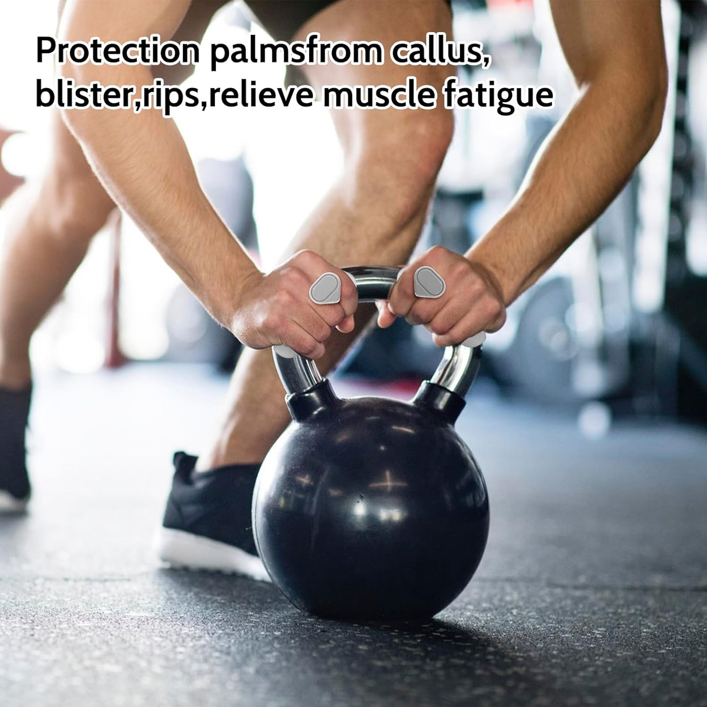 Weight Lifting Grips - Rubber Anti-Slip Workout Grips, Ergonomics Hand Protector Gloves for Gym Training and Exercise, Dumbbell, Bar Pad, Pull Up Men Women, No Sweaty (Grey)