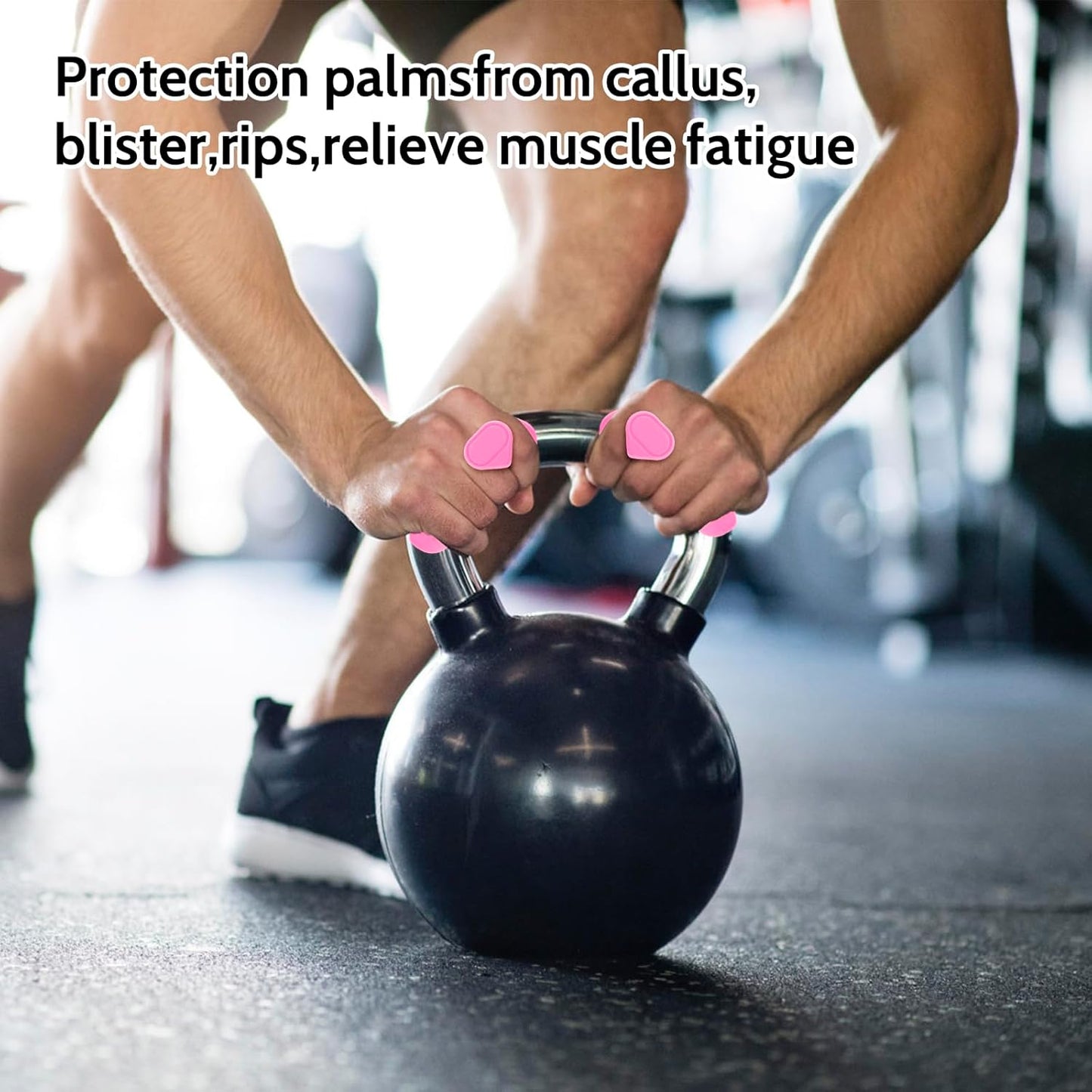 Weight Lifting Grips - Rubber Anti-Slip Workout Grips, Ergonomics Hand Protector Gloves for Gym Training and Exercise, Dumbbell, Bar Pad, Pull Up Men Women, No Sweaty (Red)