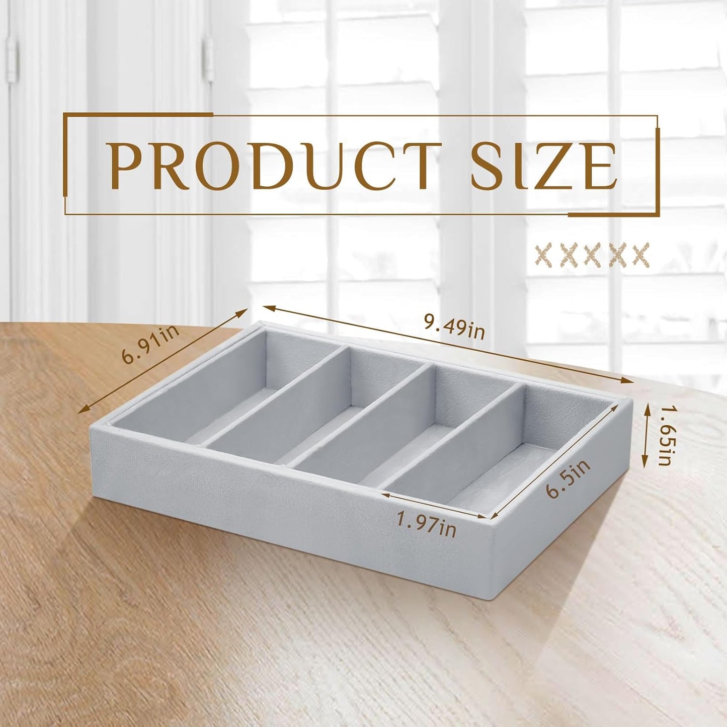 4 Pcs Gray Sunglass Organizer Trays Grids Velvet Glasses Holder Jewelry Display Eyeglasses Storage Box Drawer