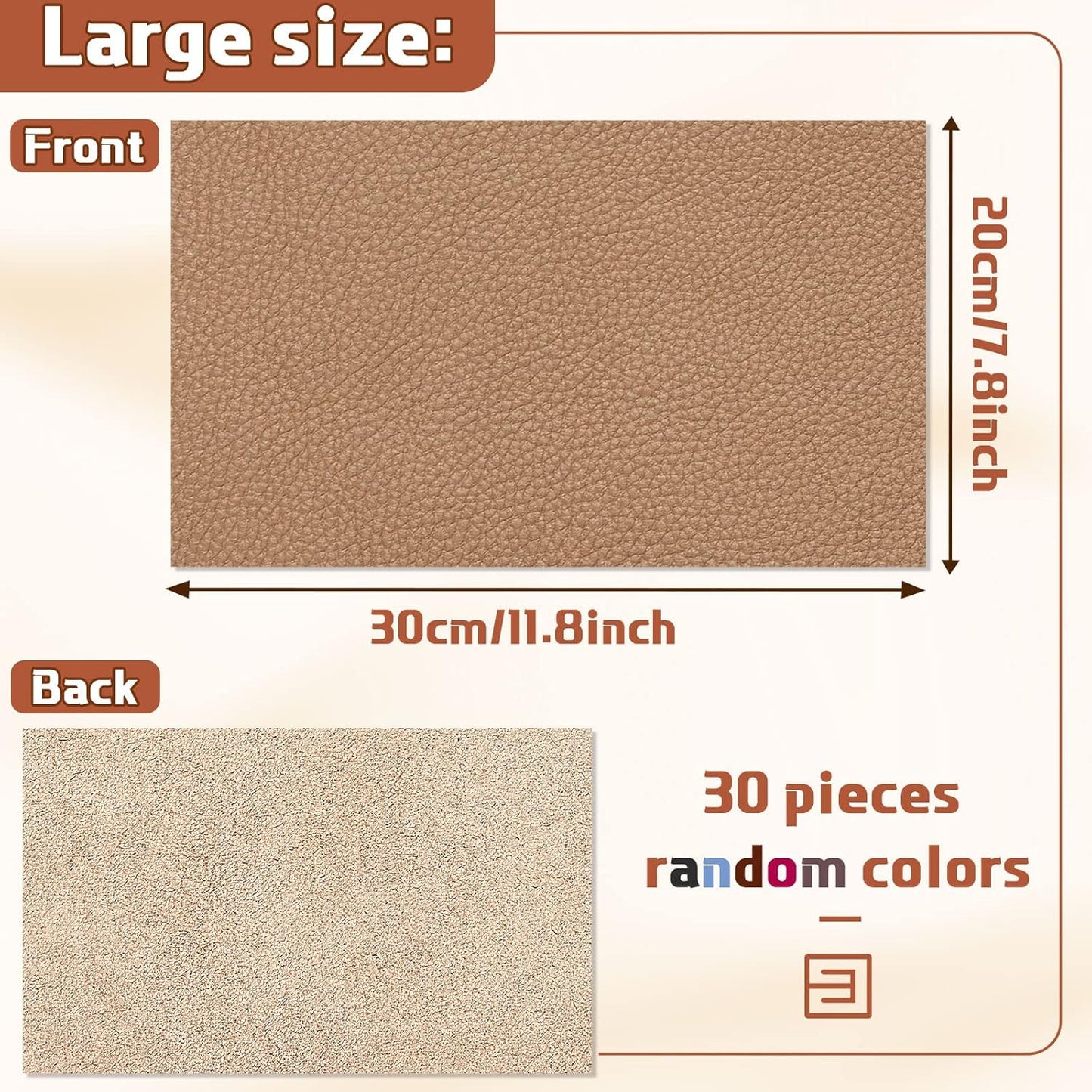 30 Pcs Genuine Leather Scraps for Craft 12 x 7.8 Inch Tooling Sheets Material(Multicolor) Multicolor