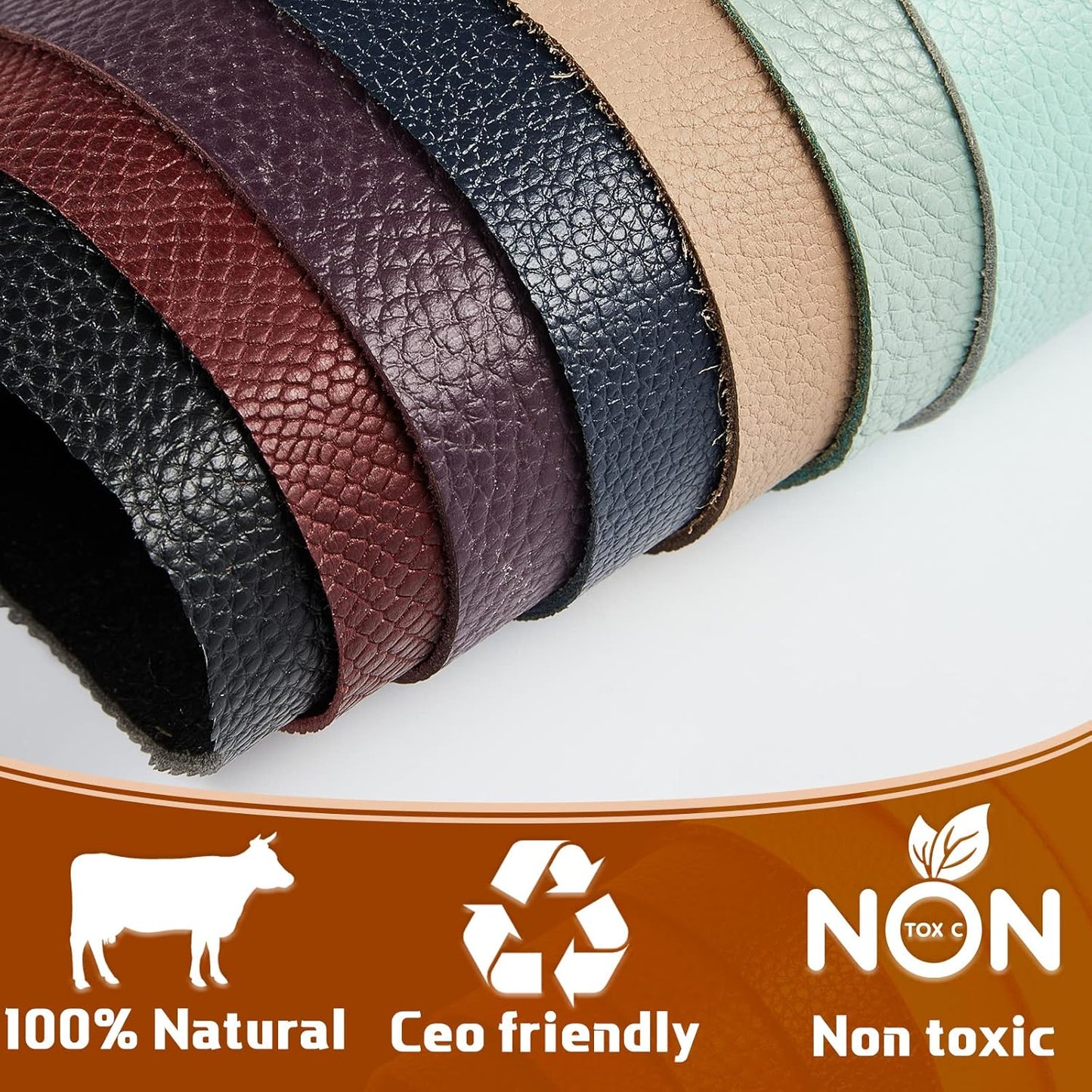 30 Pcs Genuine Leather Scraps for Craft 12 x 7.8 Inch Tooling Sheets Material(Multicolor) Multicolor