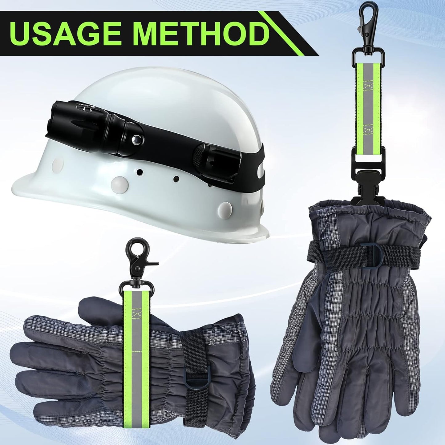 4 Pcs Firefighter Tools Include 2 Helmet Band Glove Strap Holder Fire Safety with Reflective Trim Accessories