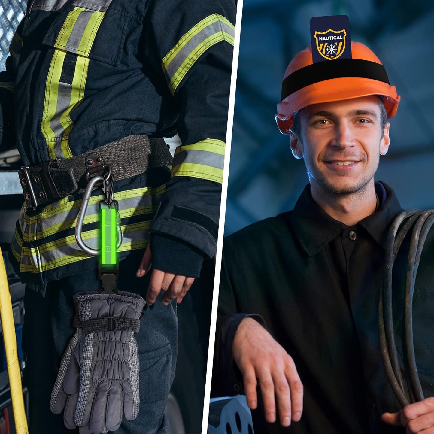 4 Pcs Firefighter Tools Include 2 Helmet Band Glove Strap Holder Fire Safety with Reflective Trim Accessories