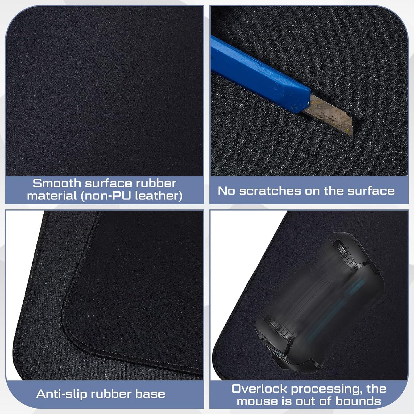 L Shaped Desk Mat Corner Mouse Pad Waterproof Large Rubber for Office Home Curved Keyboard Gaming Setup Computer Protection Supplies, 36.2 Inches(Black) Black