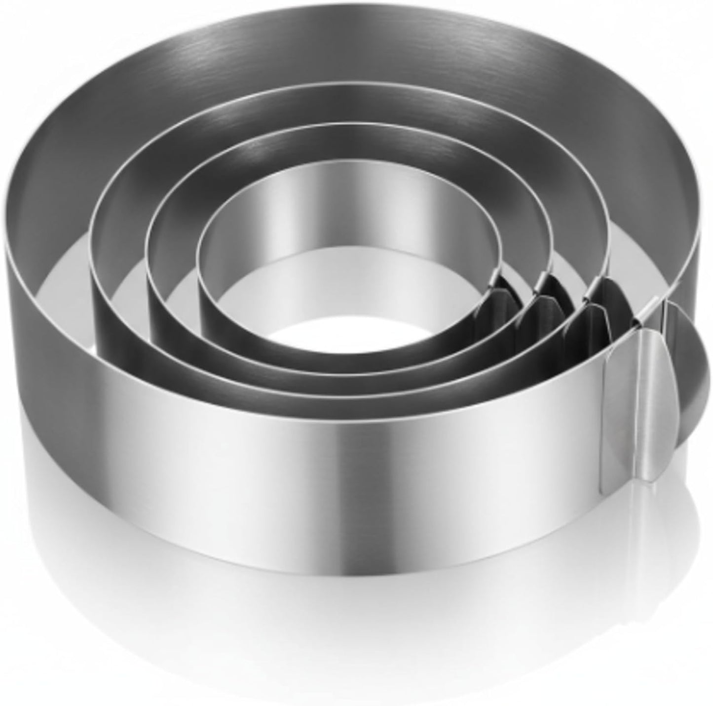 6-12 Inch Round Cookie Cutter Adjustable Circle Stainless Steel Cake Trimmer for Baking Kit Mousse Layered Biscuit Food Tiramisu Pastry