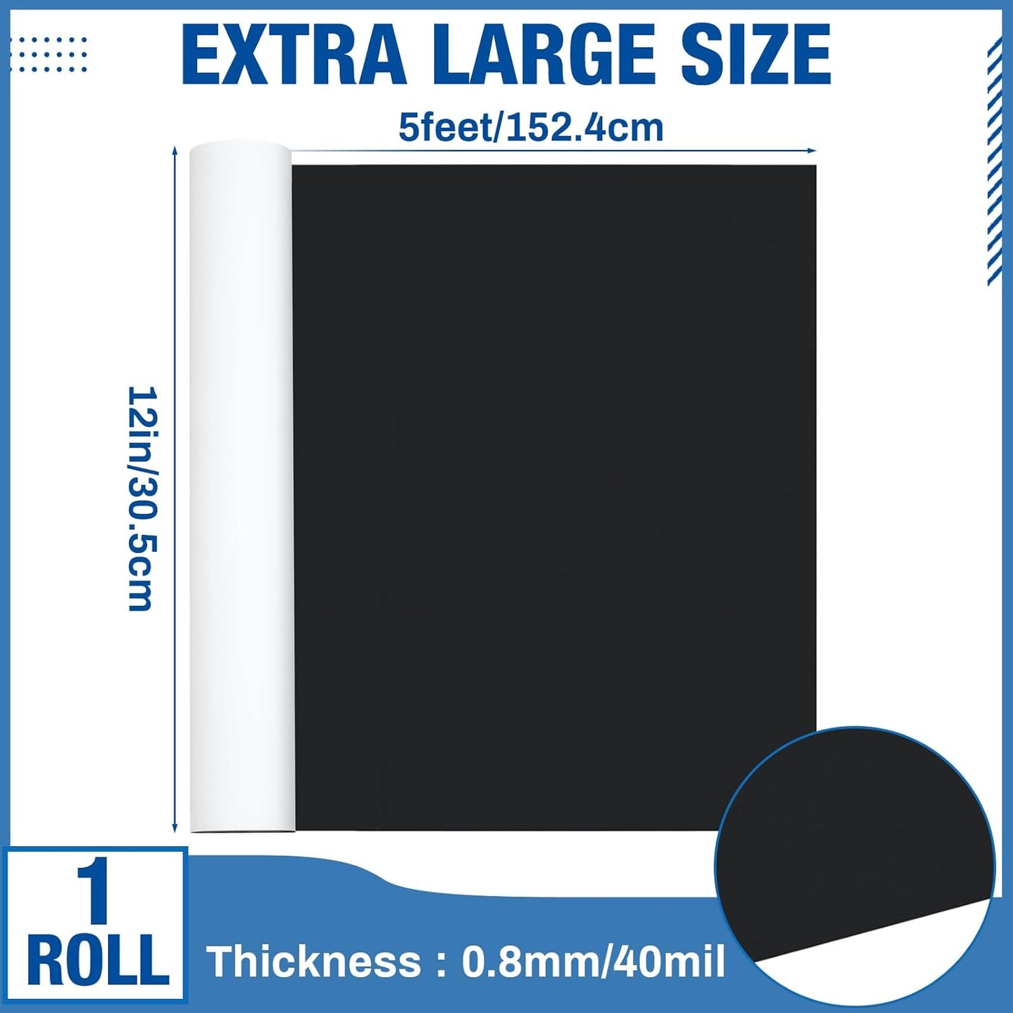 Extra Large 12 in x 5 ft 40 Mil Blank Car Magnet Roll Vehicle Magnetic Signs Flexible Automotive Strong Printable Magnets Sheet Stickers for Trucks Bumper Advertising Business
