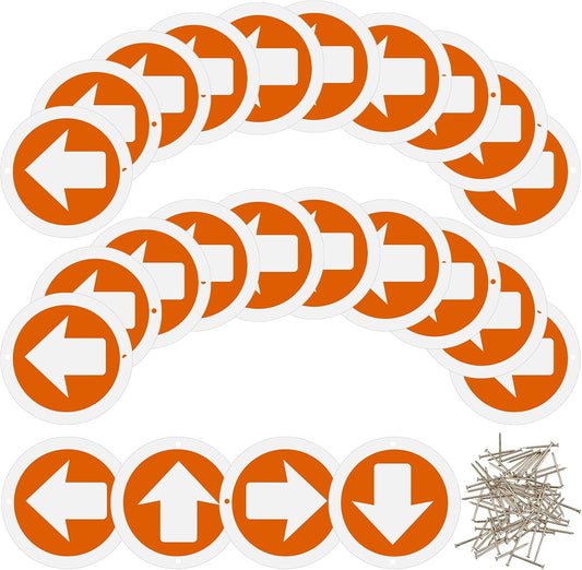 Reflective Trail Markers Bright Signs Lightweight Glow Arrows for Tree Marking Reflector Camping Hunting Hiking and More, Orange
