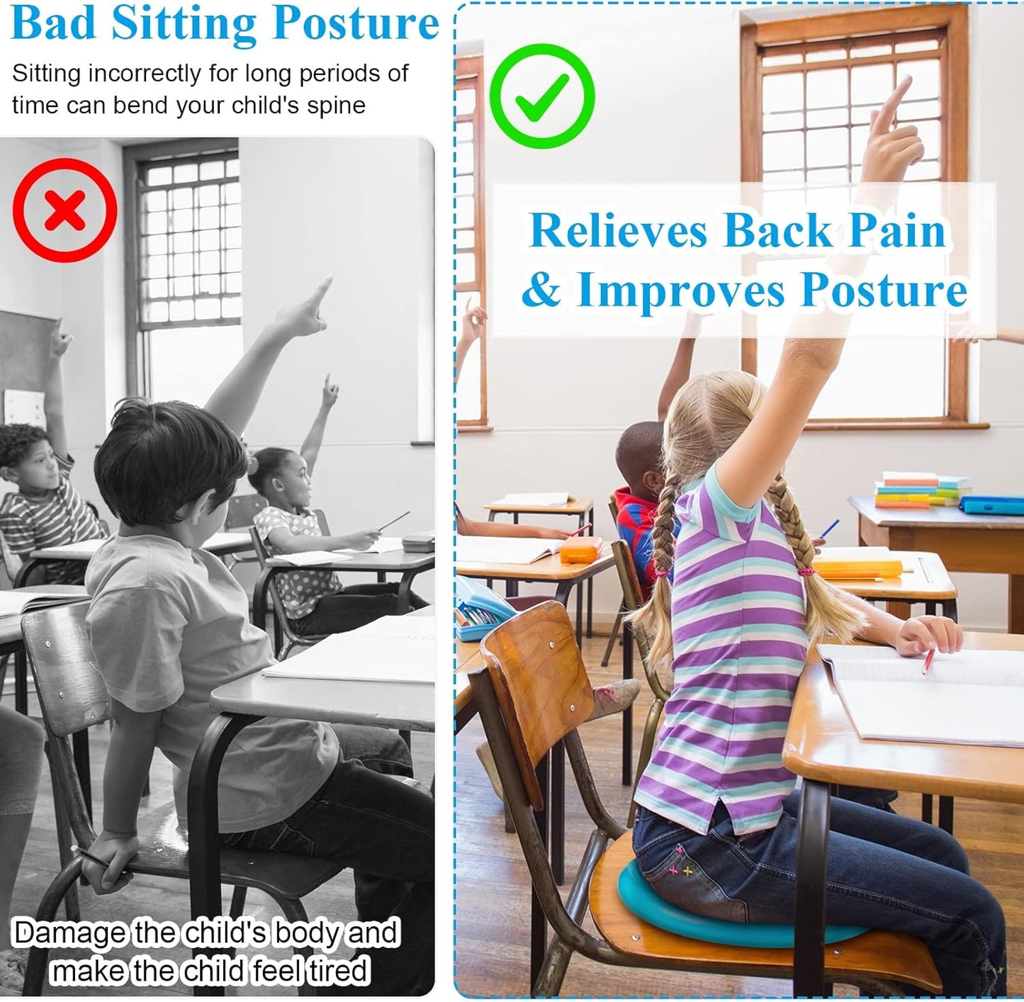 10 Pcs Wobble Cushion Wiggle Seat for Sensory Kid Flexible Seating Promotes Active Learning Improves Student Productivity Stability Inflated Balance Disc Pad with Air Pump Classroom Mint Green