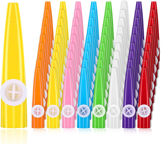 72 Pcs 8 Colors Plastic Kazoos Bulk Kazoo Musical Instruments for Party Favors Music Classroom and Events Gifts Bag Fillers Teacher Prizes Birthday Anniversary Christmas