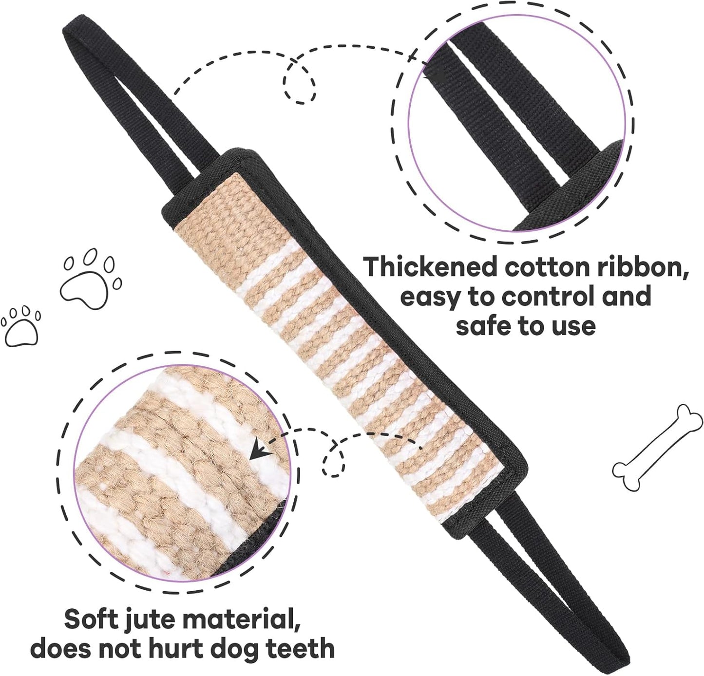 2 Pcs Dog Tug Toy,tug of War,Fight Pillow with Handles Tough Jute for Small Medium Large Dogs Puppy Training Bite Interactive Play