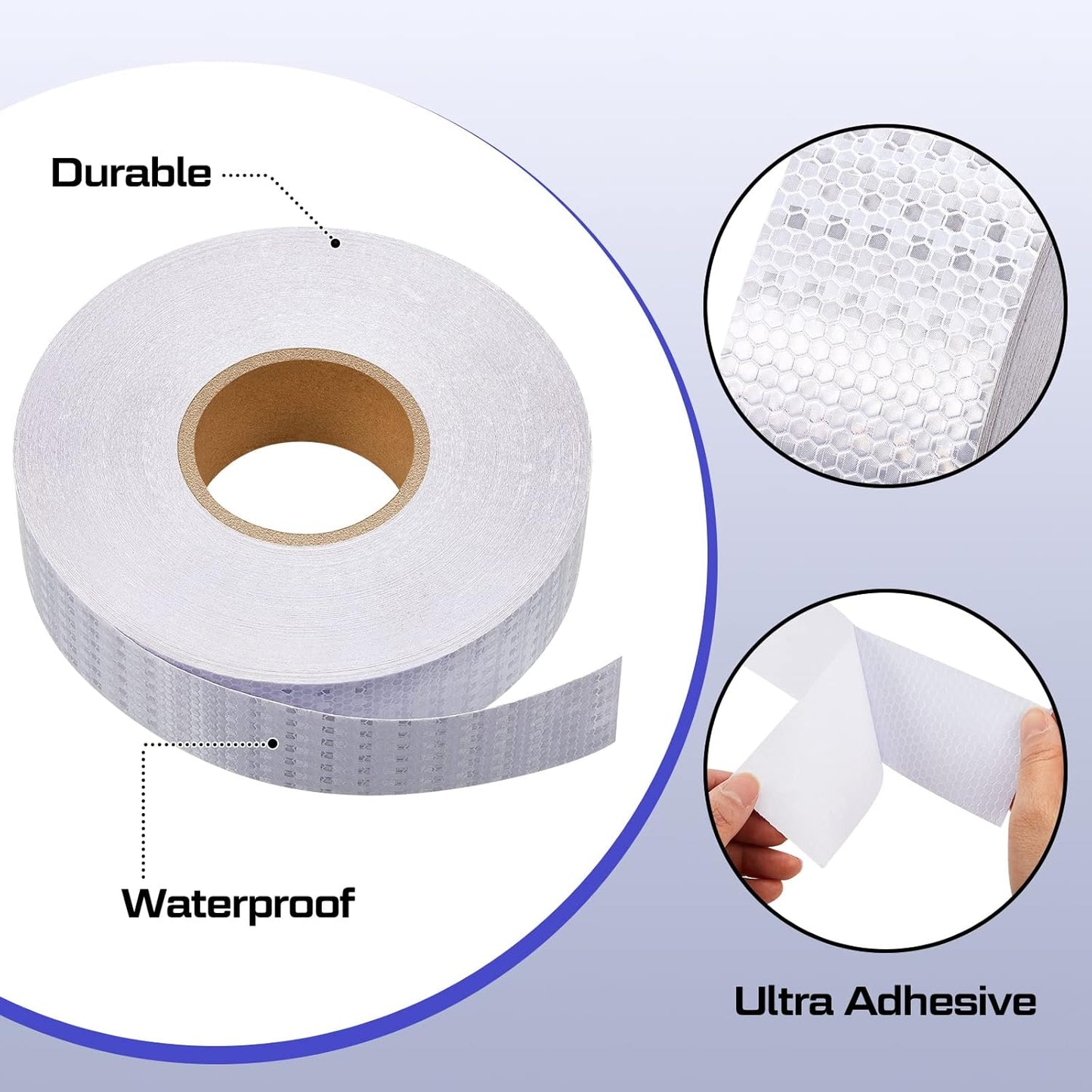 230 Ft Driveway Basketball Tape Outdoor Court Adhesive Marking Lines for Tennis Badminton Parking Floor Pavement Indoor, 2 in Wide (White, PVC) White