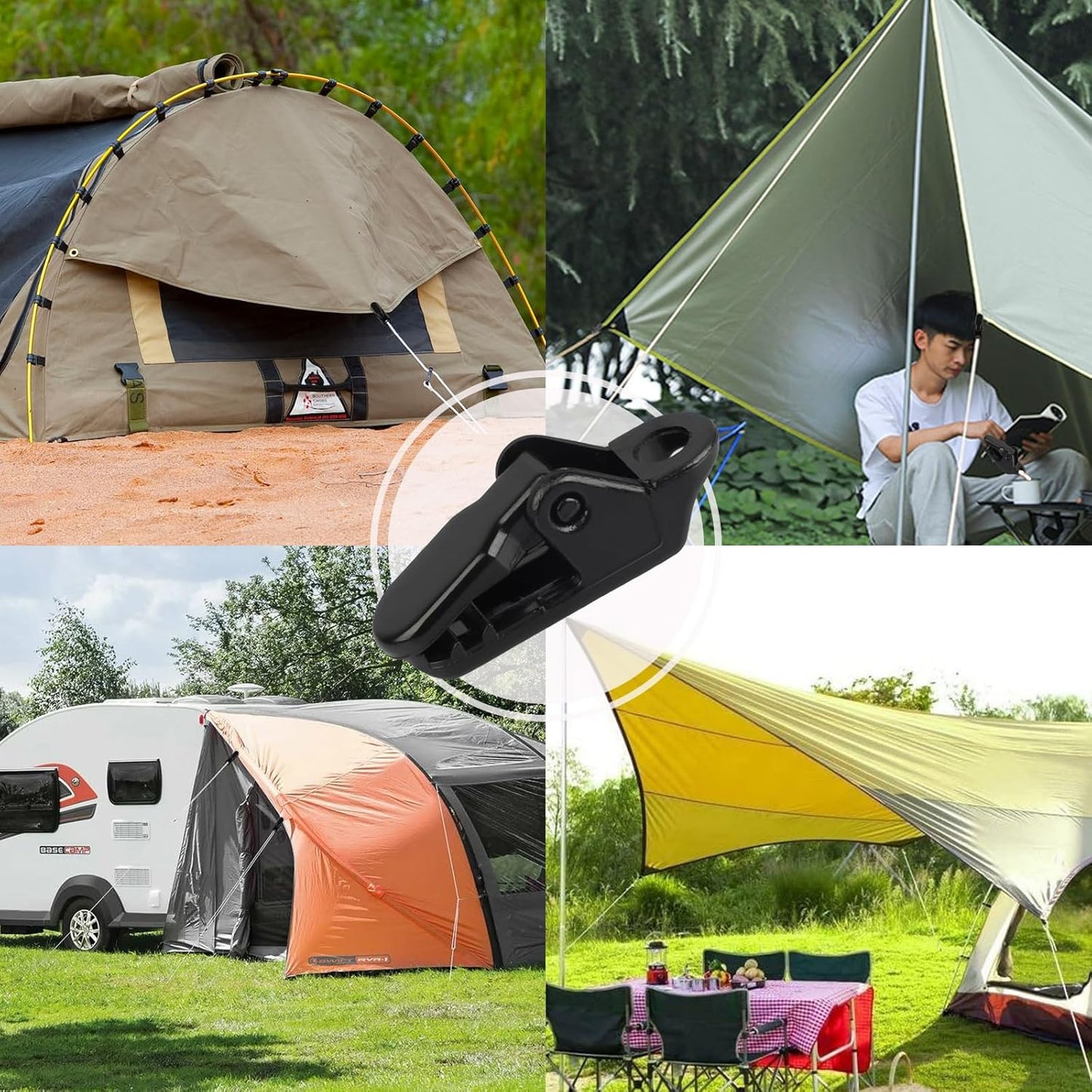20pcs Small Tarp Clips Duty Lock Grip, Tent Awning Clamp For