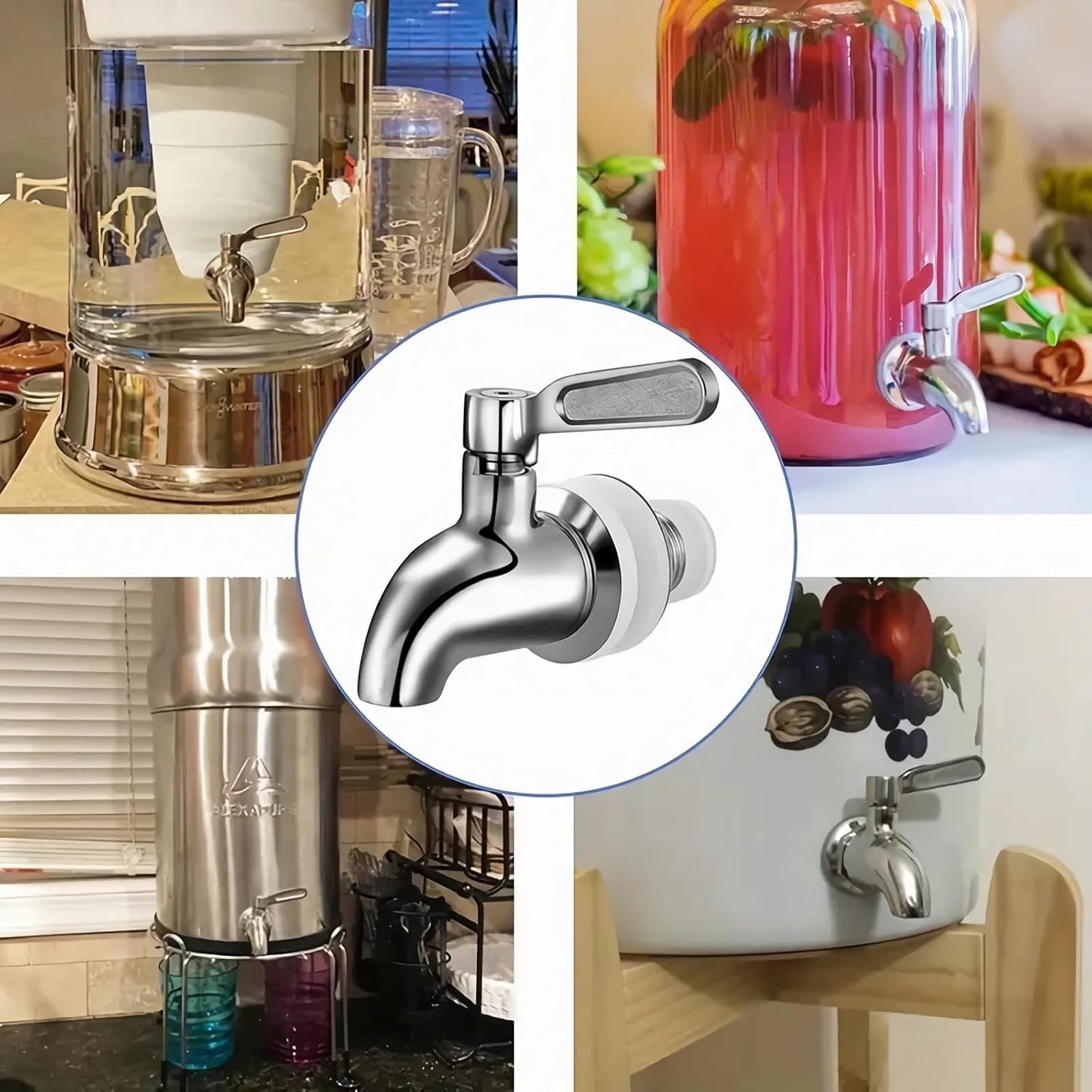 Stainless Steel Beverage Jar Dispenser Replacement Spigot Faucet, For Dispensers - Durable Outdoor Water Faucet Sun Tea Jars, Perfect Parties & Camping 16mm（5/8 inch）