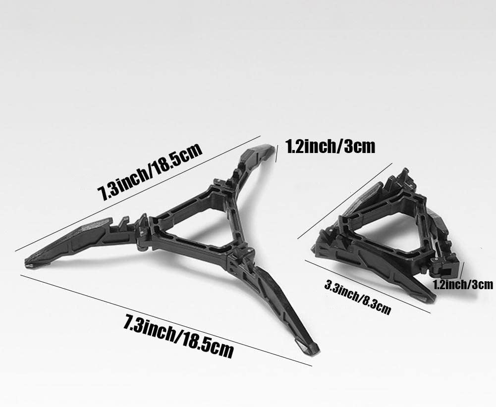 2Pcs Camping Stove Fuel Can Stabilizer, Mini Foldable Outdoor Hiking Cooking Gas Tank Bracket,Foldable Cartridge Canister Tripod (Black)
