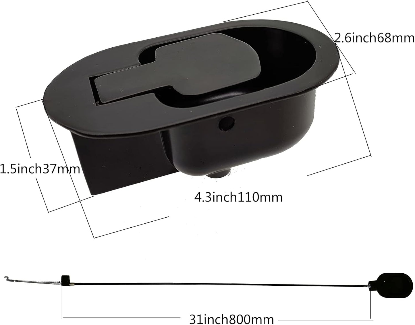 1PC Metal Recliner Handle Replacement Parts ,Premium with Cable, Compatible Most Major Couch Sofa Chair Furniture (1)