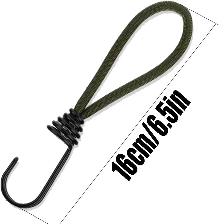 8PCS Bungee Cords with Hooks, Mini Cords, Rubber Short Straps,for Camping Trucks Car Awning Cover Canopies Pool (Blackish Green) Blackish Green