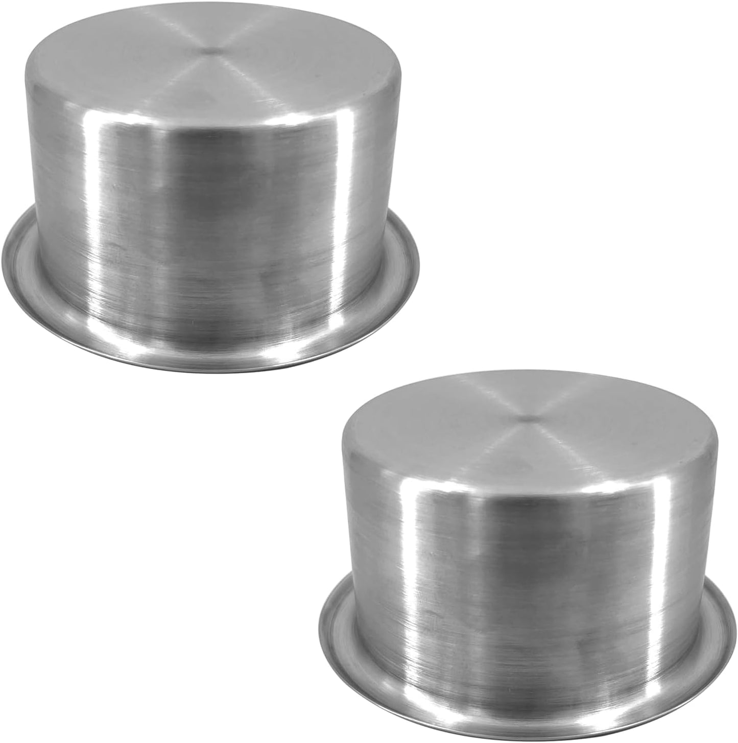 2Pcs 3" Stainless Steel Drop-in Anti-Spill Cup Holder with Non-Slip Washer,Heavy Duty Poker Table Inserts Fits Standard Soda Can for Desk, Boats, RV Cars & Trucks silver