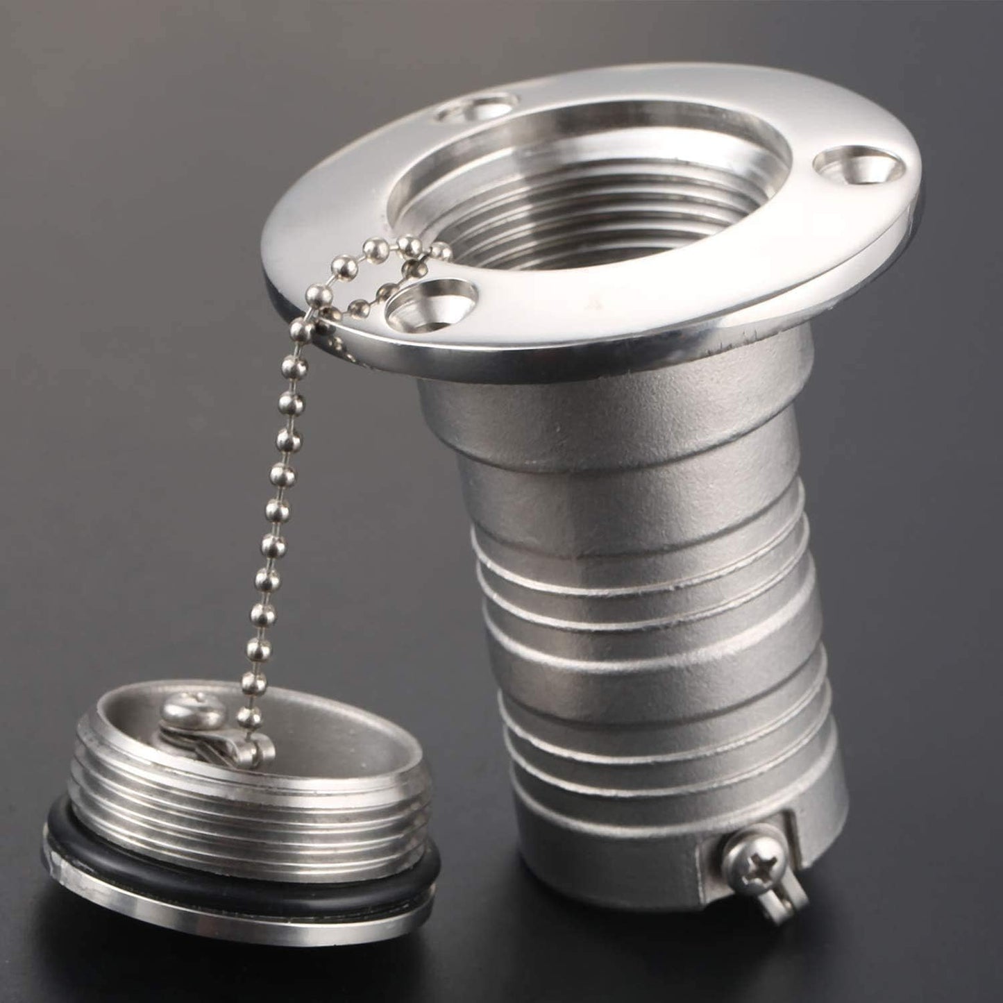2"(50mm) Boat Gas/Fuel/Water/Waste/Diesel Deck Fill/Filler with Keyless Cap 2" Marine Mirror- Polished 316 Stainless Steel Hardware for Yacht Caravan Fuel