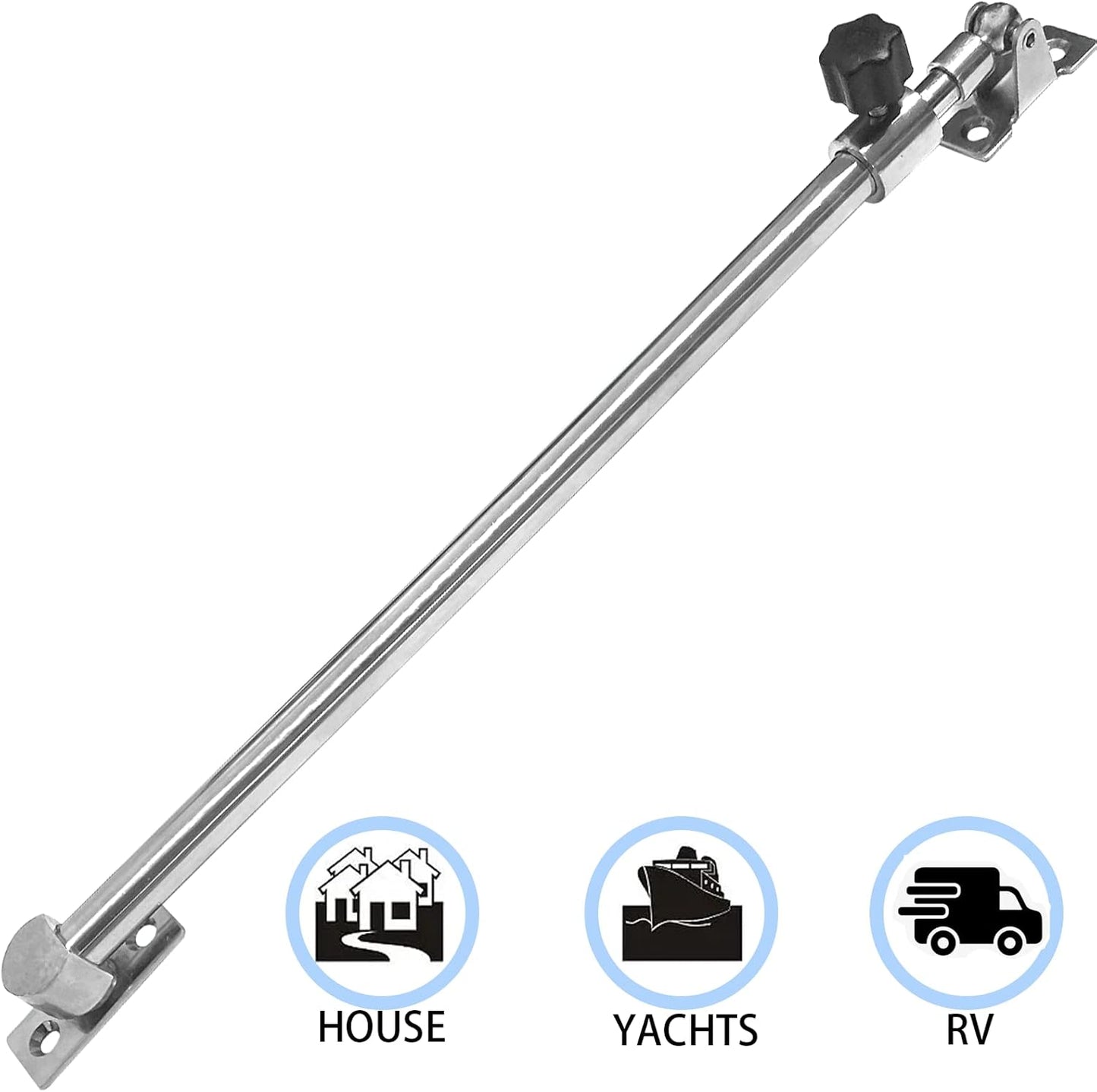 Stainless Steel Hatch Adjuster Boat Lid Support Range 10"-20" Mirror Polished for RV Yachts(Large)