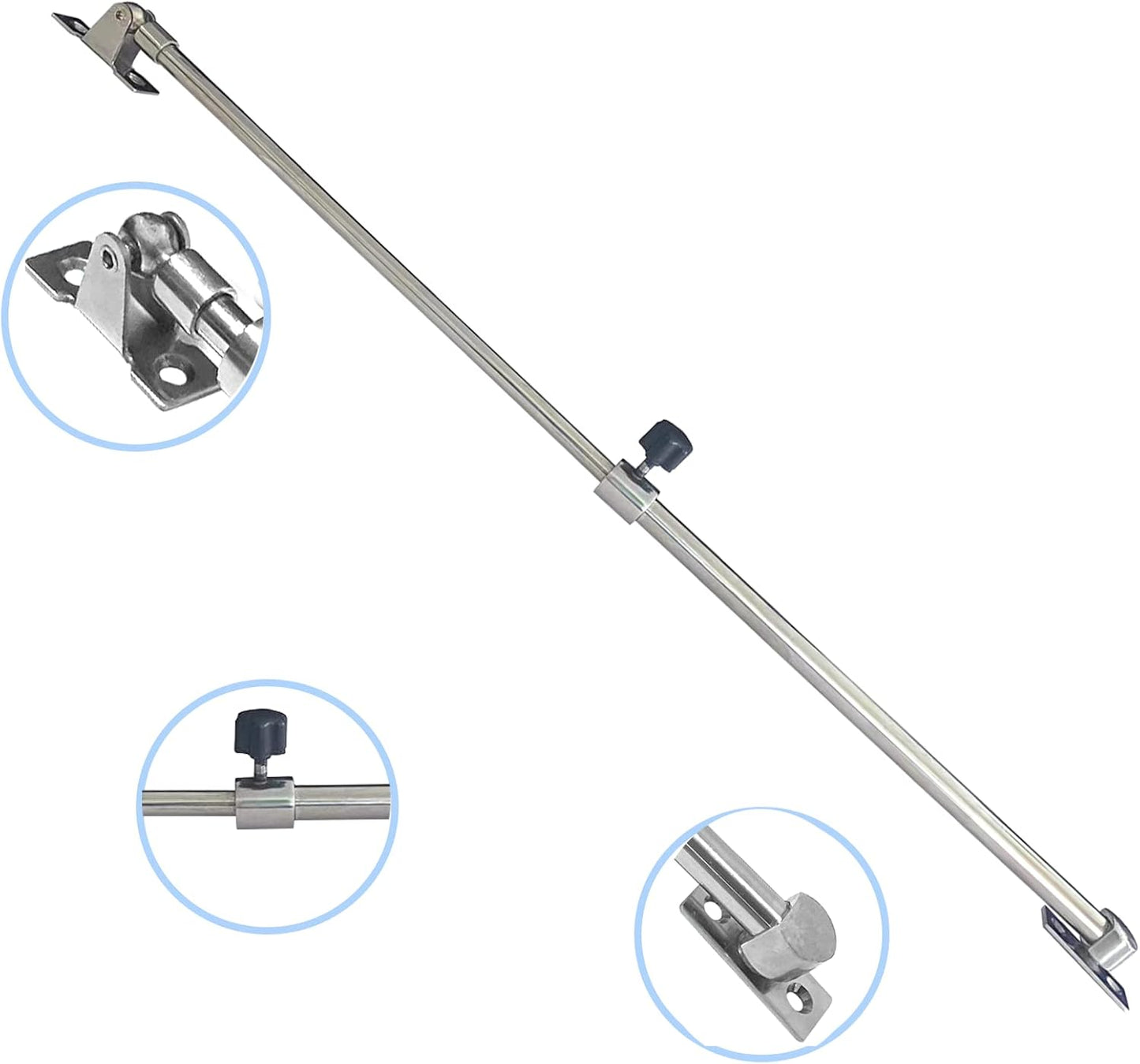 Stainless Steel Hatch Adjuster Boat Lid Support Range 10"-20" Mirror Polished for RV Yachts(Large)
