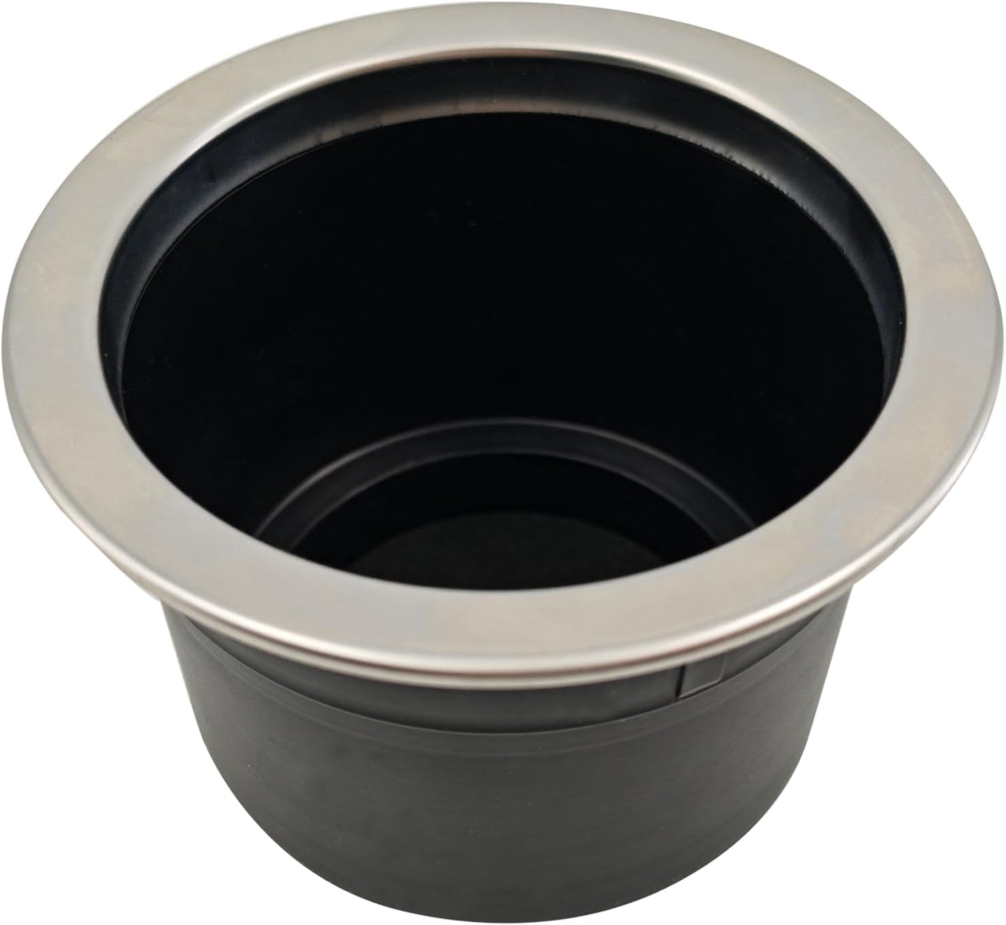 4Pcs Cup Holder Insert Plastic Universal Drop in with Drain, for RV Boat Car, Pontoon Table Sofa,Stainless Steel Edging