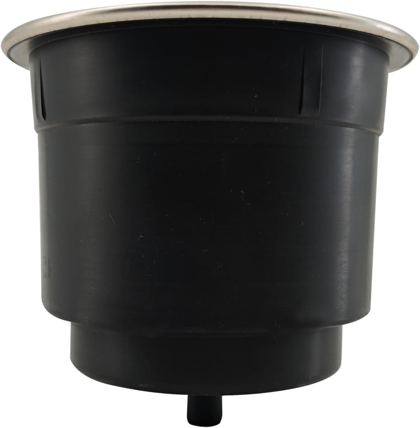 4Pcs Cup Holder Insert Plastic Universal Drop in with Drain, for RV Boat Car, Pontoon Table Sofa,Stainless Steel Edging