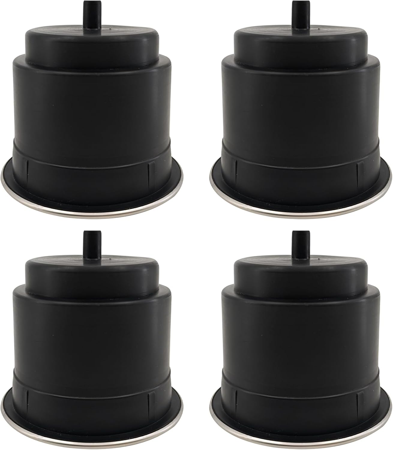 4Pcs Cup Holder Insert Plastic Universal Drop in with Drain, for RV Boat Car, Pontoon Table Sofa,Stainless Steel Edging