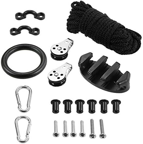 Kayak Canoe Anchor Trolley Kit Eyes Wellnuts Screws Accessories Zig Zag Cleat Rigging Ring Pulleys DIY Boat 30 Feet Rope