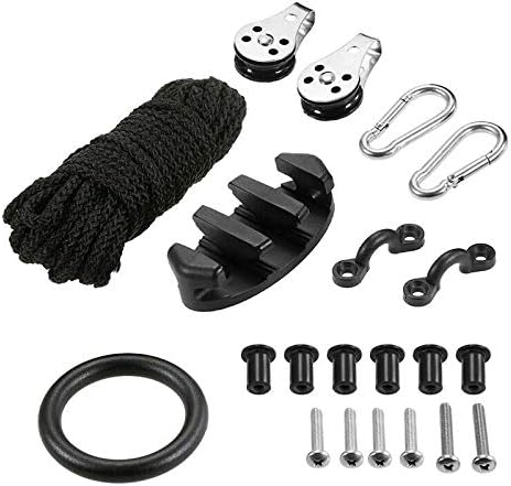 Kayak Canoe Anchor Trolley Kit Eyes Wellnuts Screws Accessories Zig Zag Cleat Rigging Ring Pulleys DIY Boat 30 Feet Rope