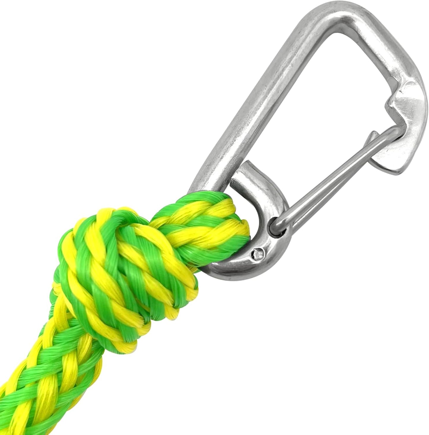 Kayak Tow Rope with Clip Dock Lines Heavy Duty Braided Line Ideal for Jet ski,watercraft Boat, Kayaking, Marine Sets of Two Ropes 1/2 Inch Diameter x 7ft Lengths Green