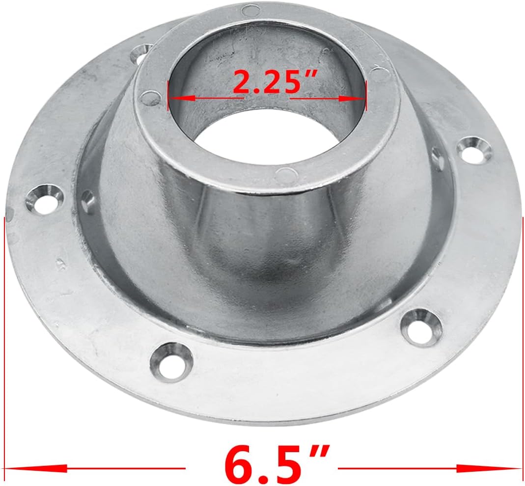 2 Pack Sliver Aluminum RV Table and Floor Mounting Base,RV Pedestal Base Flange, 6 Holes with Screws for Camper Trailer