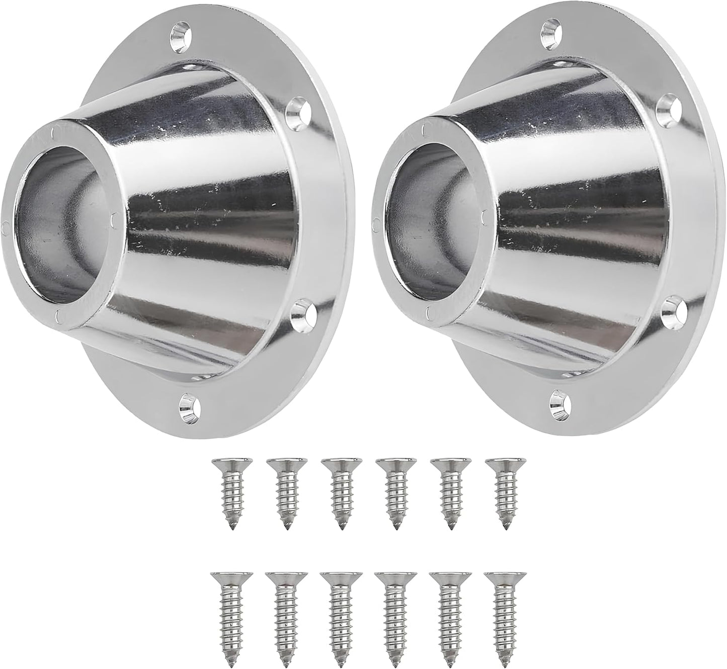 2 Pack Sliver Aluminum RV Table and Floor Mounting Base,RV Pedestal Base Flange, 6 Holes with Screws for Camper Trailer