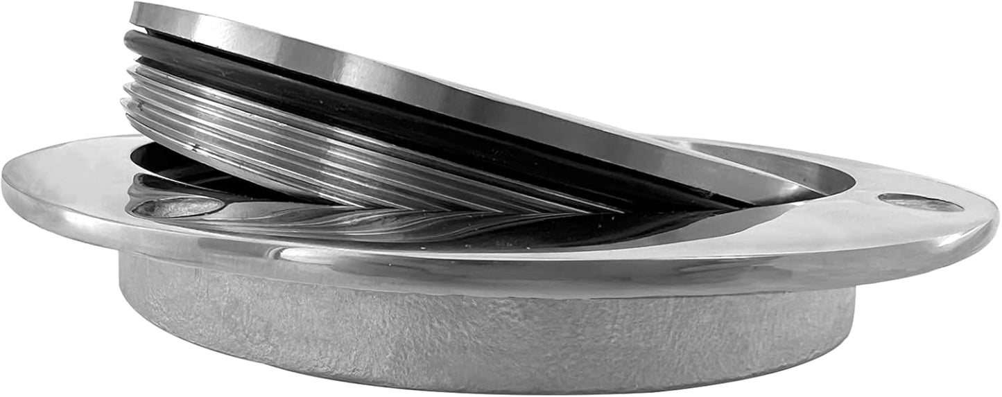 4 inch Hatch 316 Stainless Steel Round Non Slip Inspection Deck Plate with Detachable Cover for Marine Boat Yacht