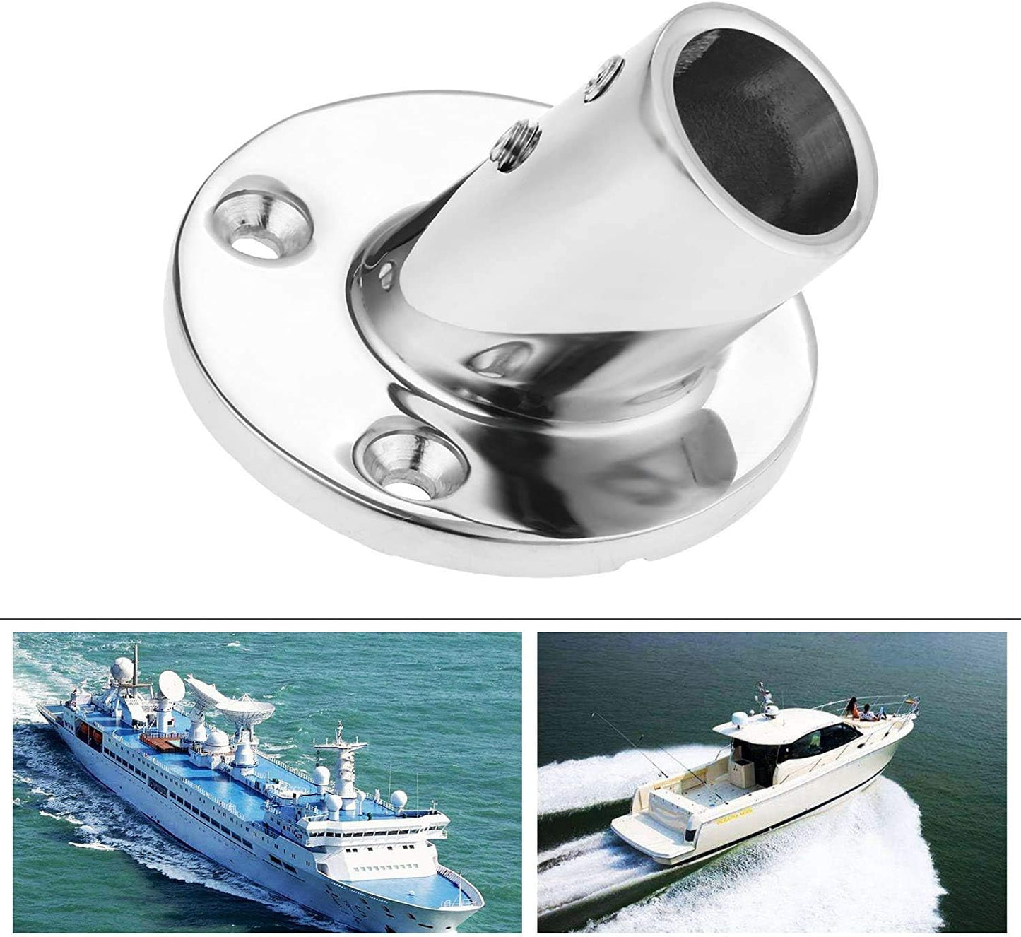 7/8'' 60 Degree Stainless Steel Boat Round Base Handrail Fittings