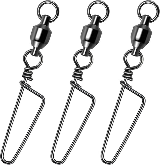 Fishing Snap Swivels, High Strength Ball Bearing Swivel with Stainless Steel Coastlock 26-503LB, Black Nickel Coating Corrosion Resistance Freshwater Saltwater  #6-178LB-10pcs-Extra Inventory