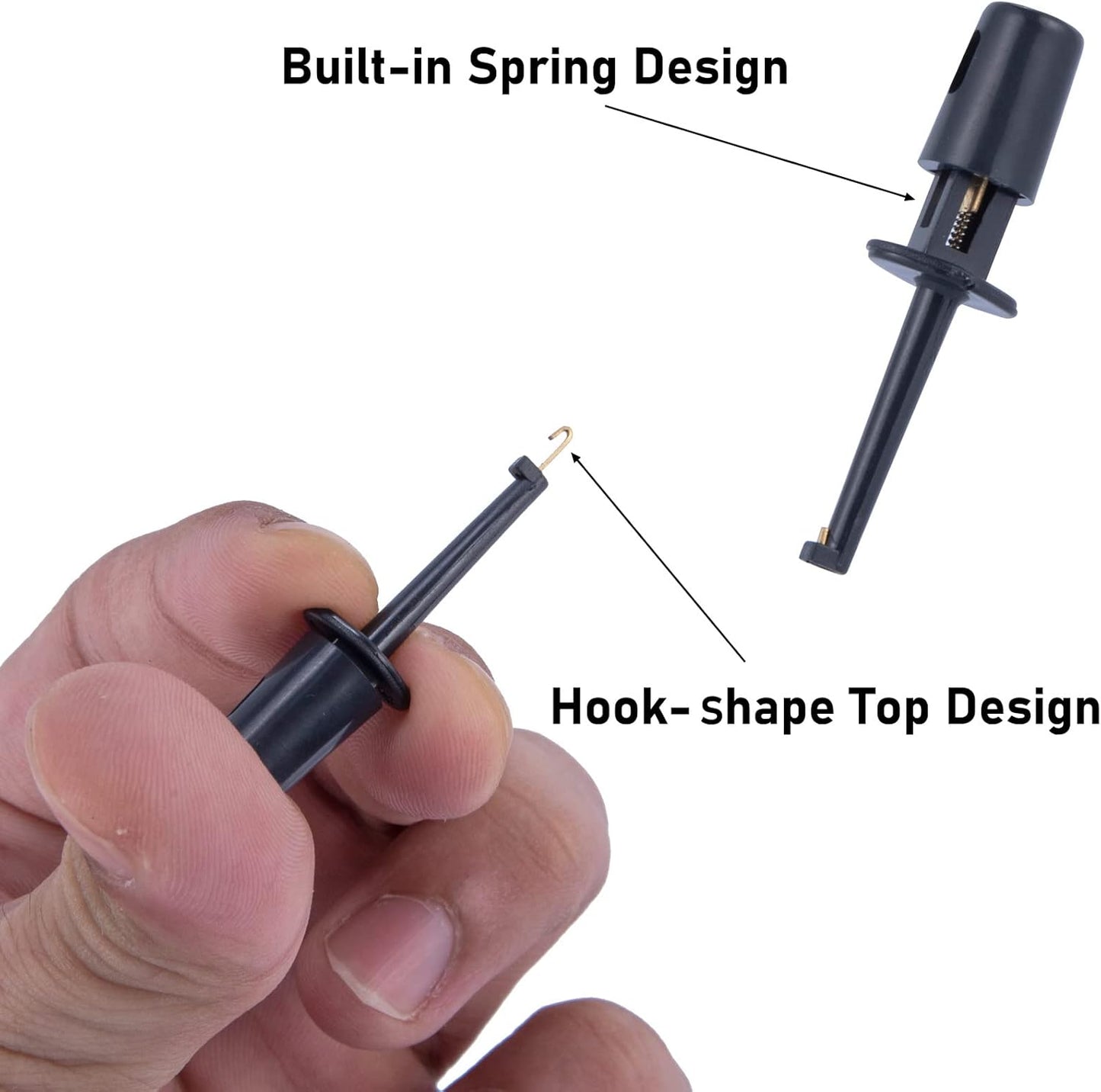 Hackle Pliers for Fly Tying 10PCS, 8 Colors Hook Pliers, Plastic Long Tip Hooks Lures Tool, Rapping Tools Fishing Clip Brown