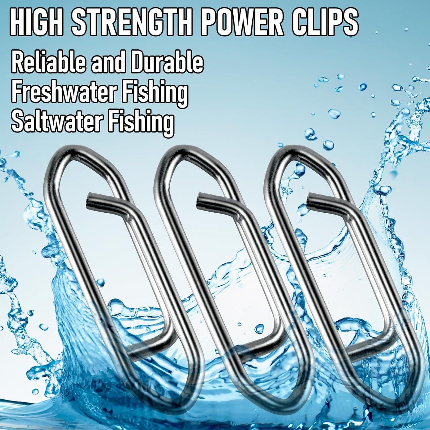 50-Pack Fishing Power Speed Clips 25LB Buy with 30-Pack Swivels 33LB