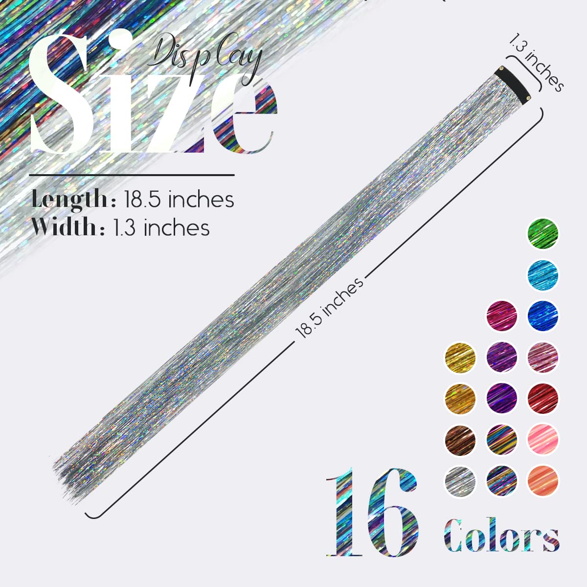 16 PCS Hair Tinsel Extension and 1 PC Halloween Headband