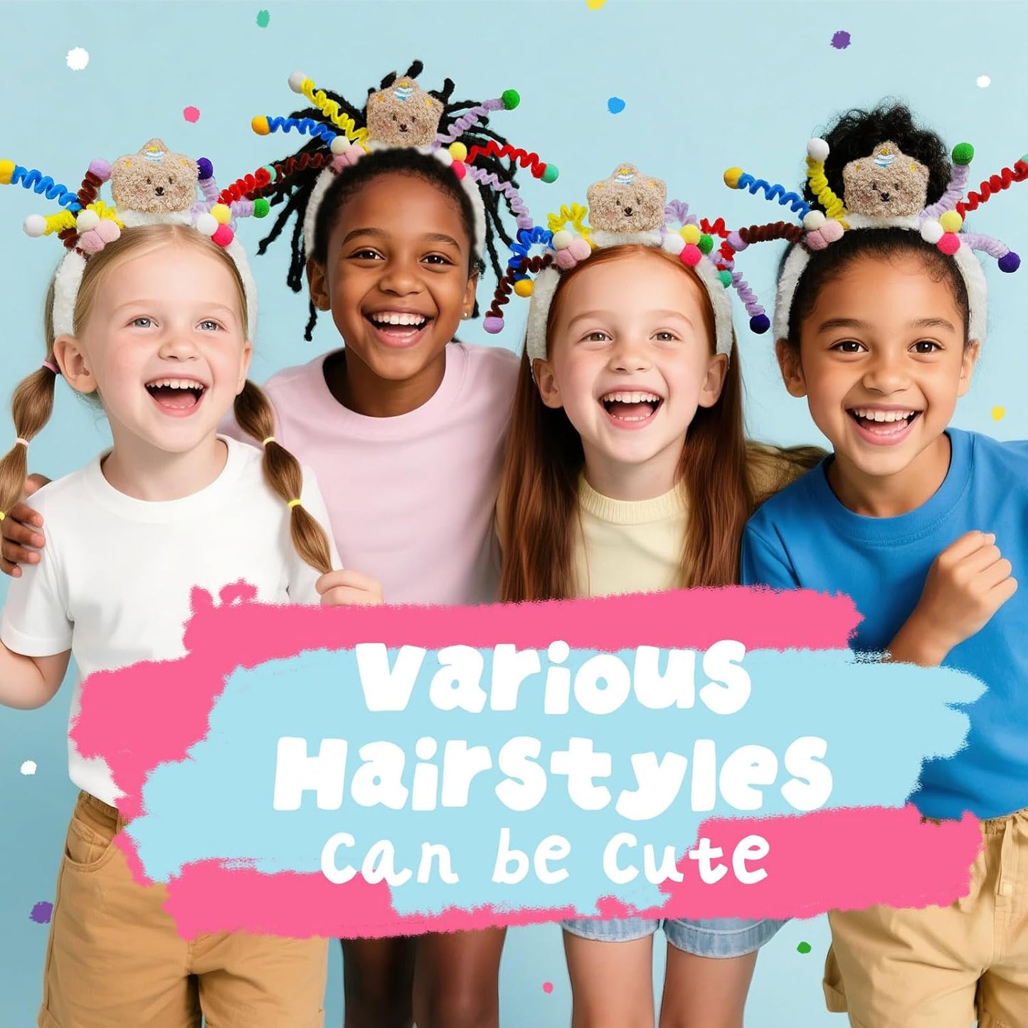 16 PCS Hair Tinsel Extension and 1 PC Halloween Headband
