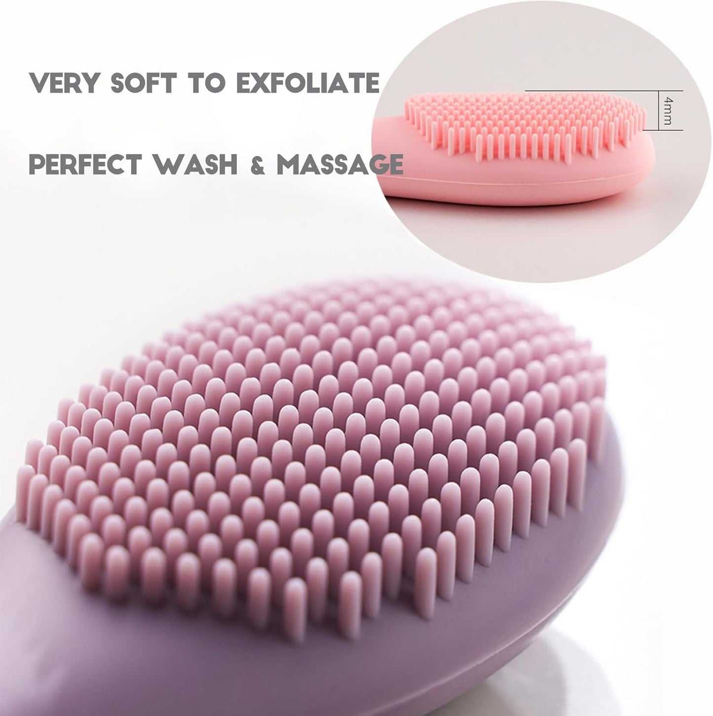 Silicone Face Mask Applicator Brush,Soft DIY Skincare Tools,Scrubber Exfoliator,Facial Cleansing Brush for Deep Gentle Exfoliating (Pink/Purple) Pink/Purple