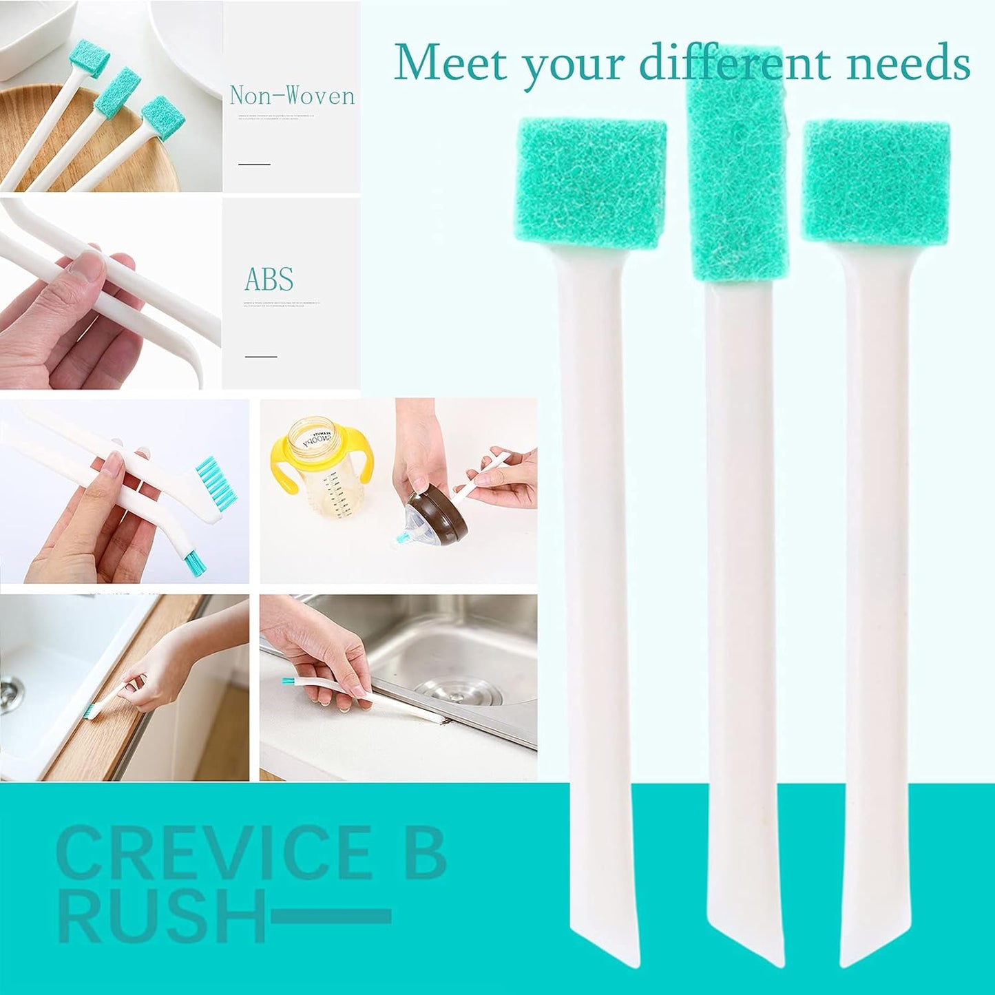 5Pcs Household Cleaning Brushes,Precision Brush Kit/Cleaning Tools, for Corner Stain Dirt Clean Brush,Deep Detail Crevice Cleaner Set,ABS+Non-Woven 5Pcs/Set