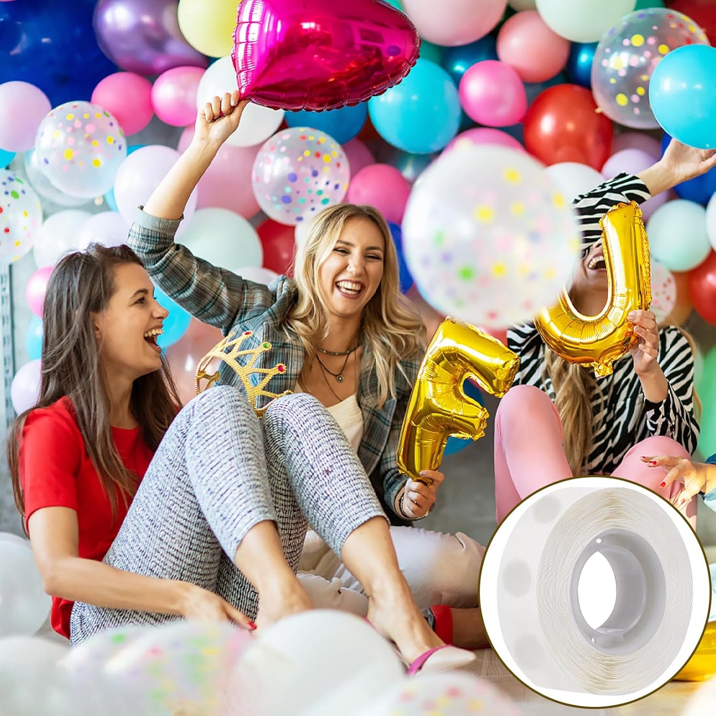 600 PCS Balloon Glue Dots, Removable Sticky Spots, Extra Strong Dots Double Sided for Birthday Party Wedding Christmas Decorations and DIY Scrapbooking Craft. (600 PCS)