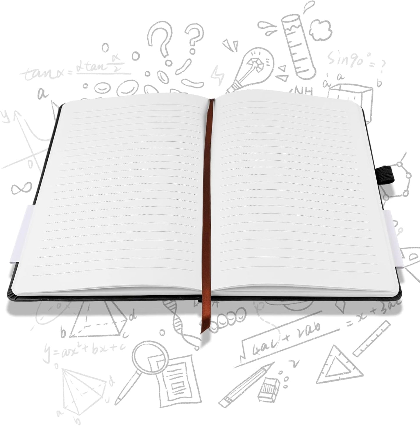 A5 Notebook, Notebook Note Book Pad Journal Notepad PU Leather for Office School Home Business Writing & Taking 200 Pages (100 Sheets)- Black