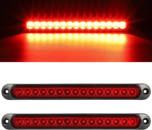Petluno 2 St 12-24V 15 LED Trailer Brake Tail Light Bar, Waterproof Stop Turn Tail Lights Running Lights Identification Light for Offroad Truck Pickup Car RV UTV ATV
