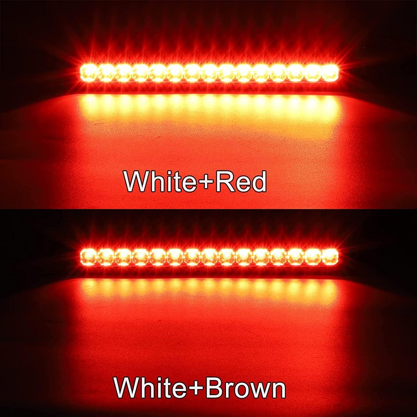 Petluno 2 St 12-24V 15 LED Trailer Brake Tail Light Bar, Waterproof Stop Turn Tail Lights Running Lights Identification Light for Offroad Truck Pickup Car RV UTV ATV
