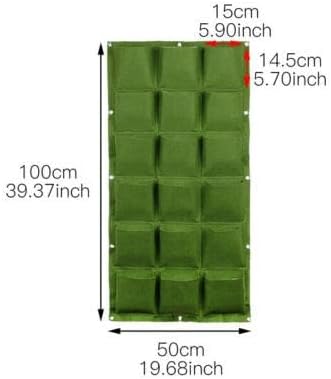 Green Garden Verticale plant pot, multi-pocket wall holder, felt, herb pot for indoor and outdoor use, 18 pockets, 50 x 100 cm Taschen