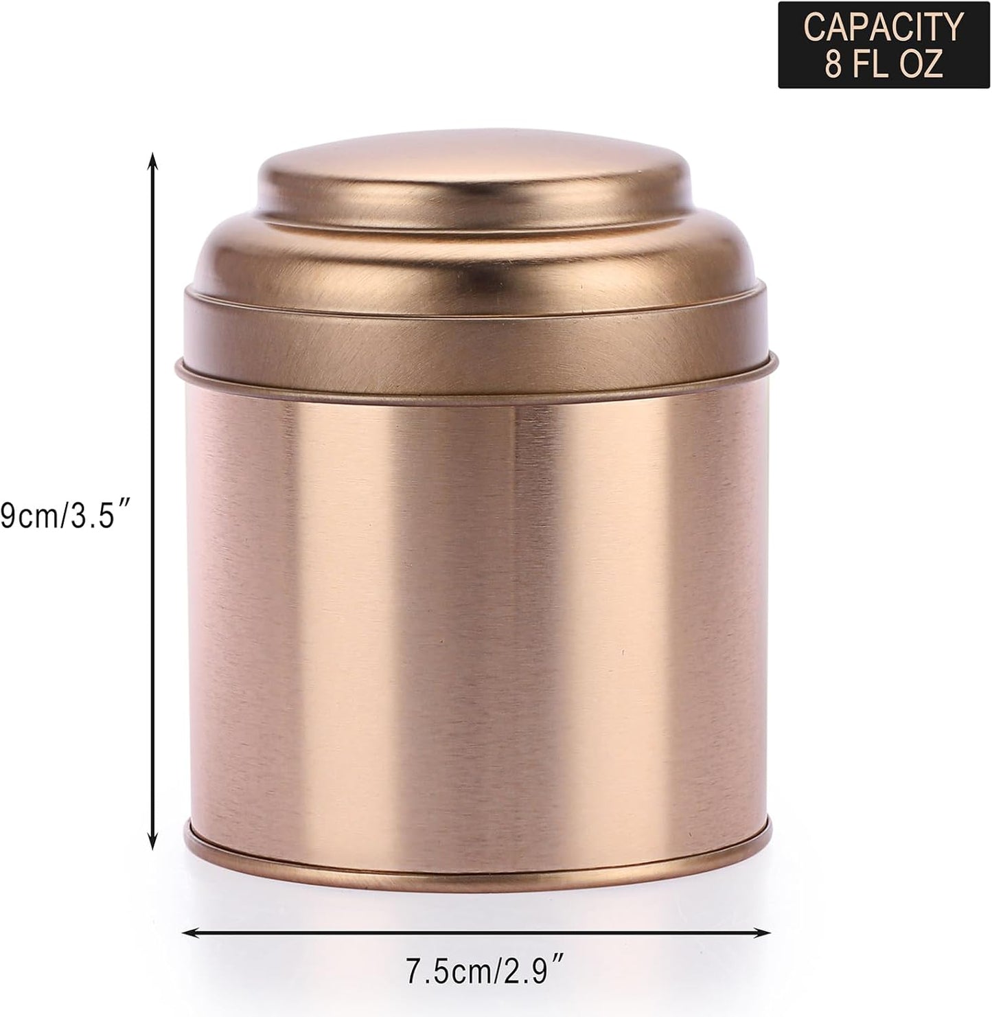 Petluno Set of 6 Loose Leaf Tea Tins 227ml Metal Nut Storage Jars Airtight Containers Kitchen Spice Jars, Food Tin for Tea, Coffee, Biscuits, Sugar